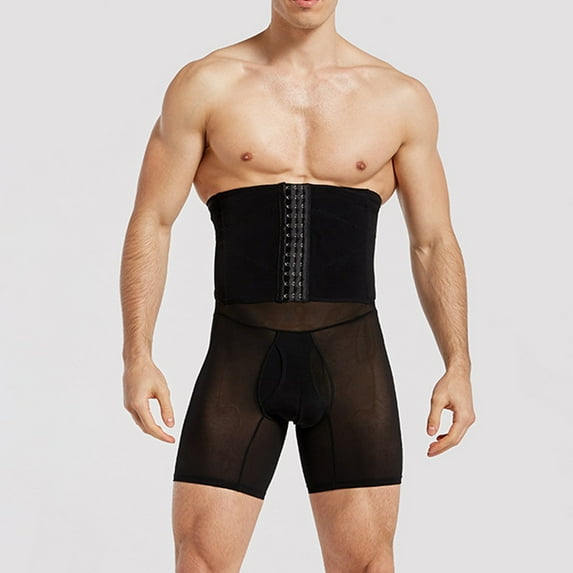 Fewfanhot Mens Shapewear Tummy Control Shorts High-Rise Compression Underwear, High-Waist Shaping Boxer Briefs Fitness Wear