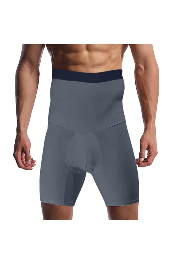 Fewfanhot Mens Shapewear Tummy Control Shorts High-Rise Compression Underwear, High-Waist Shaping Boxer Briefs Fitness Wear
