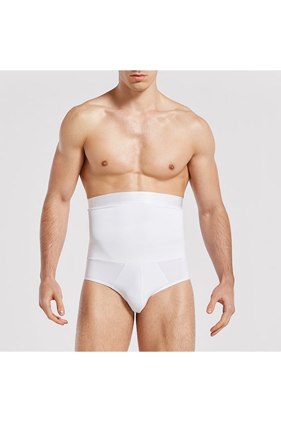 Mens Shapewear Tummy Control Shorts High-Rise Compression Underwear, High-Waist Shaping Boxer Briefs Fitness Wear