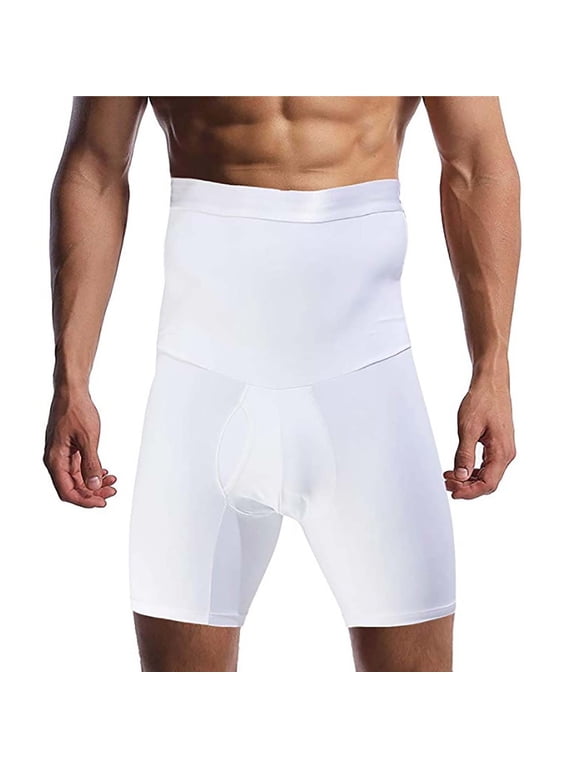 Fewfanhot Mens Shapewear Tummy Control Shorts High-Rise Compression Underwear, High-Waist Shaping Boxer Briefs Fitness Wear
