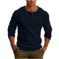 thumbnail image 1 of Fewfanhot Mens Shirts Casual Henley Long Sleeve Shirts Waffle T-Shirt Lightweight Thermal Undershirts, 1 of 8