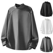 Fewfanhot Mens Shirts Casual Thermal Mock Neck Turtleneck Shirt Heather Basic Golf Pullover Tops Undershirt Sweater