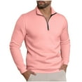 thumbnail image 1 of Fewfanhot Mens Shirts Quarter Zip Sweaters Slim Fit Long Sleeve Knitted Pullover Mock Neck Business Casual Dress Sweater, 1 of 6