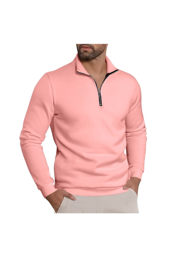 Mens Shirts Quarter Zip Sweaters Slim Fit Long Sleeve Knitted Pullover Mock Neck Business Casual Dress Sweater