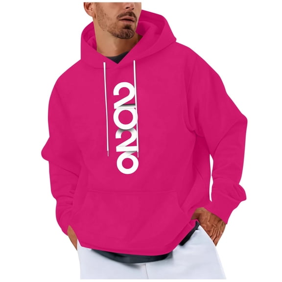 Fewfanhot Mens Sweatshirt 2026 Graphic Drawstring Pullover Hoodies Long Sleeve Hooded Sweatshirt Tops