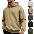 thumbnail image 1 of Fewfanhot Mens Sweatshirts and Hoodies Comfort Long Sleeve Fleece Pullover Hoodies Oversized Hooded Sweatshirt with Pockets, 1 of 7