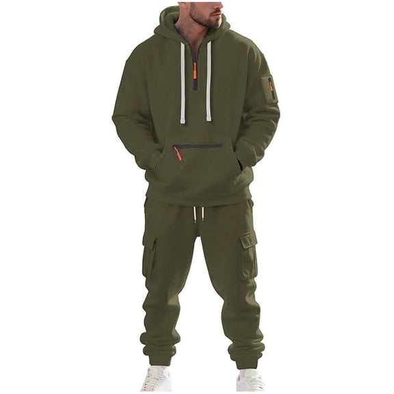 Fewfanhot Mens Sweatsuit 2 Piece Set Hoodie Casual Tracksuits Sweatsuit Full Zip Long Sleeve Jogging Suits