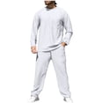 thumbnail image 1 of Fewfanhot Mens Sweatsuit Tracksuit 2 Piece Long Sleeve Pullover Jogging Track Suit Athletic Casual Sweatsuit, 1 of 8