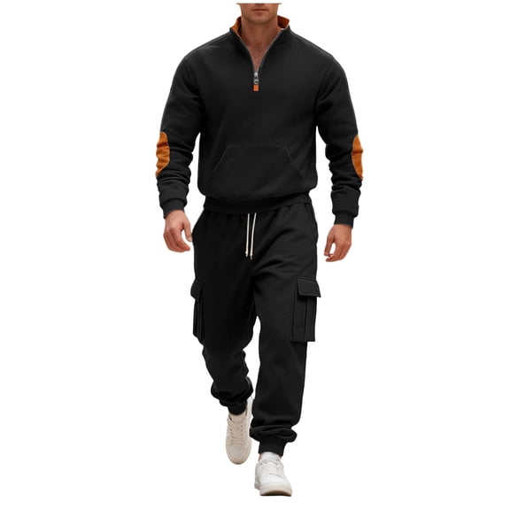 Fewfanhot Mens Sweatsuits 2 Piece Set Tracksuits 2 Piece Casual Long Sleeve Sweatsuits Athletic Hoodie and Sweatpants Set Jogging Suit