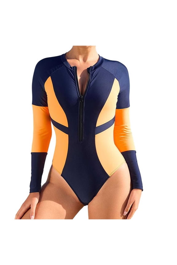 Modest Swimsuits for Women Long Sleeve Rash Guard Shirts for Women Full Zip Jackets Sun Protection Surfing Swimsuit