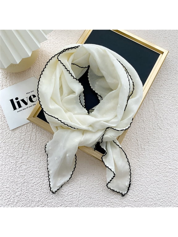 Fewfanhot Neckerchief Scarf, Satin Fashion Narrow/Head Wrap Scarf for Decoration, Braided Hair Tie Scarves for Women, Handbag Scarfs