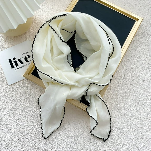 Fewfanhot Neckerchief Scarf, Satin Fashion Narrow/Head Wrap Scarf for Decoration, Braided Hair Tie Scarves for Women, Handbag Scarfs
