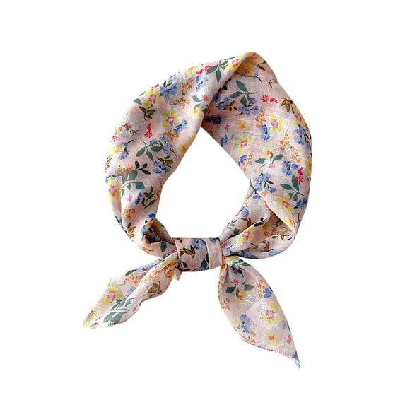 Fewfanhot Neckerchief Scarf, Satin Silk Linen Pleated Scarf Narrow Head Wrap Scarf for Decoration, Braided Hair Tie Scarves for Women, Handbag Scarfs