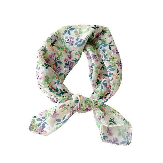 Fewfanhot Neckerchief Scarf, Satin Silk Linen Pleated Scarf Narrow Head Wrap Scarf for Decoration, Braided Hair Tie Scarves for Women, Handbag Scarfs