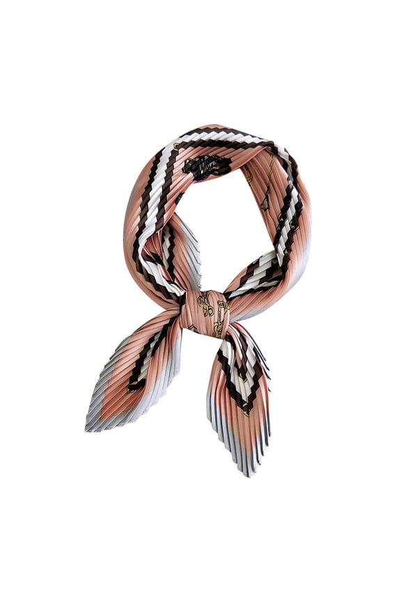 Neckerchief Scarf, Satin Silk Linen Pleated Scarf Narrow Head Wrap Scarf for Decoration, Braided Hair Tie Scarves for Women, Handbag Scarfs