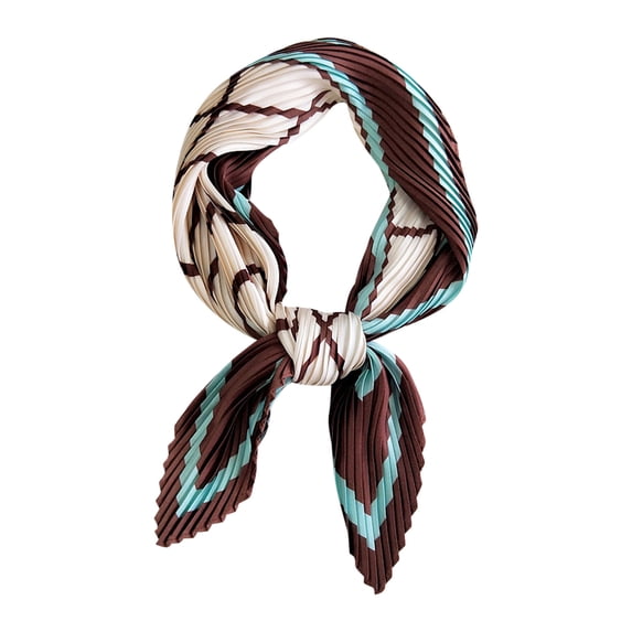 Fewfanhot Neckerchief Scarf, Satin Silk Linen Pleated Scarf Narrow Head Wrap Scarf for Decoration, Braided Hair Tie Scarves for Women, Handbag Scarfs