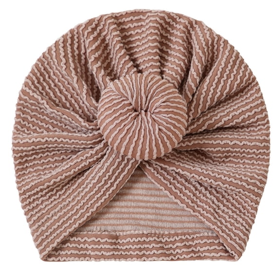 Fewfanhot Newborn Turban Hat with Knot, Soft Stretchy Ribbed Knit Beanie for Age 0-18 Month, Breathable Headwrap for Daily Wear Photo Shoots Shower Party Gift