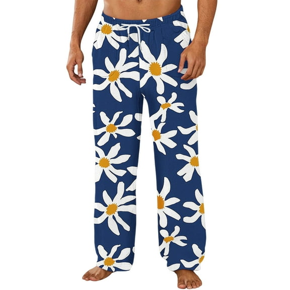 Fewfanhot Pajama Pants Men Casual Pants Soft Pajama Pants Mens Tall Pajama Pants Lounge Drawstring Checkered Sweatpant with Pockets