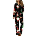 thumbnail image 1 of Fewfanhot Pajama Sets for Women 2 Piece Funny Christmas Graphic Print Set Casual Long Sleeve Shirts and Long Pants Outfits, 1 of 5