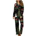 thumbnail image 1 of Fewfanhot Pajama Sets for Women 2 Piece Funny Christmas Graphic Print Set Casual Long Sleeve Shirts and Long Pants Outfits, 1 of 5
