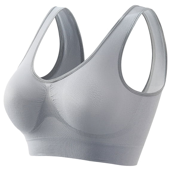 Fewfanhot Plus Size Sports Bra Wireless Seamless Yoga Workout Bralettes with Removable Pads