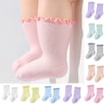 thumbnail image 1 of Fewfanhot Ruffle Ankle Small Socks, Soft Ribbed 100% Cotton Toddler Socks, Frilly Cuff Casual Daily Socks for 0-3 Years Old, 1 of 7