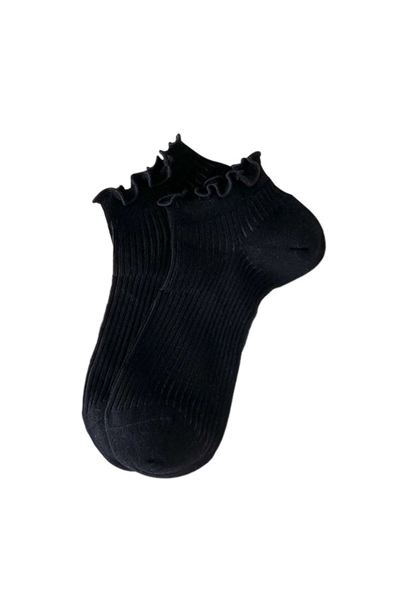 Ruffle Cotton Socks Women, Cute Ruffle Soft Breathable Absorbing-Moisture Ankle Daily Socks