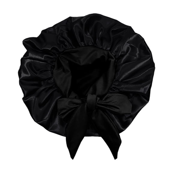 Fewfanhot Satin Bonnets for Every Women & Men - Elastic Wide Band Hair Wrap Cap for Curly Hair - Shower Cap for Sleeping