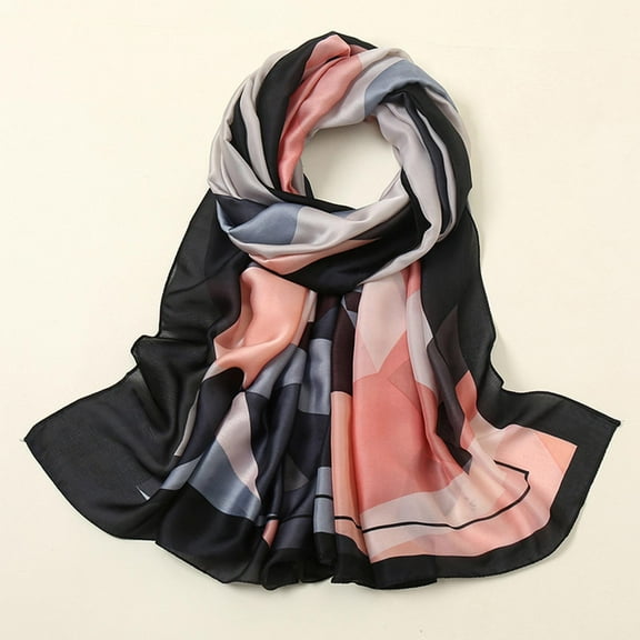 Fewfanhot Scarf-Women's Fashion Long Silk Satin Large Silk Feeling Sunscreen Shawl Wrap Headscarf
