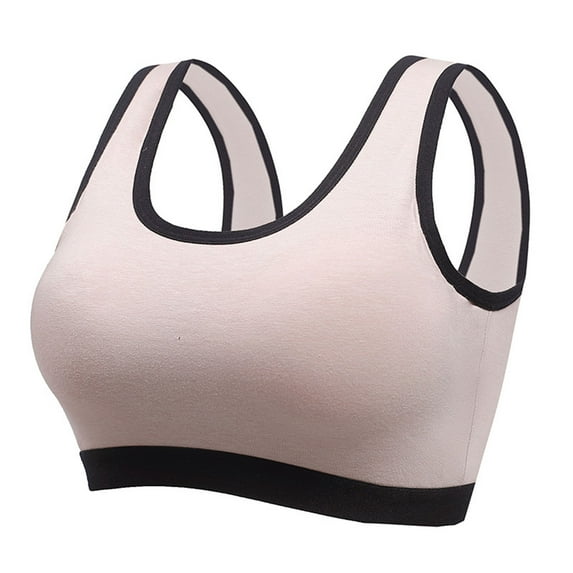 Fewfanhot Seamless Sports Bra Wirefree Yoga Bra with Removable Pads for Women Contrast Color Gathering Workout Fitness Bra