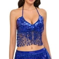 thumbnail image 1 of Fewfanhot Sequin Hip Scarf Top for Women - Tassel Embellished Waist Chain Short Skirt for Belly Dance, Party & Festival Performance Wear, 1 of 3