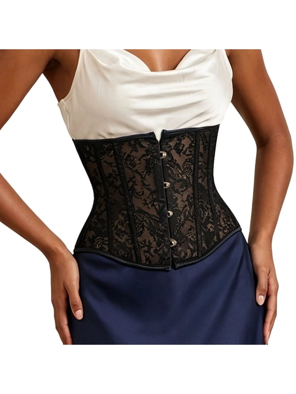 Shapewear for Women Vintage Lace Underbust Corset Belt Gothic Waist Cincher for Shaping Slimming