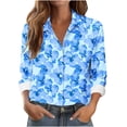 thumbnail image 1 of Fewfanhot Shirts for Women Button Down Shirts for Women Dressy Floral Printed Long Sleeve Blouse Business Casual Work Tops, 1 of 6