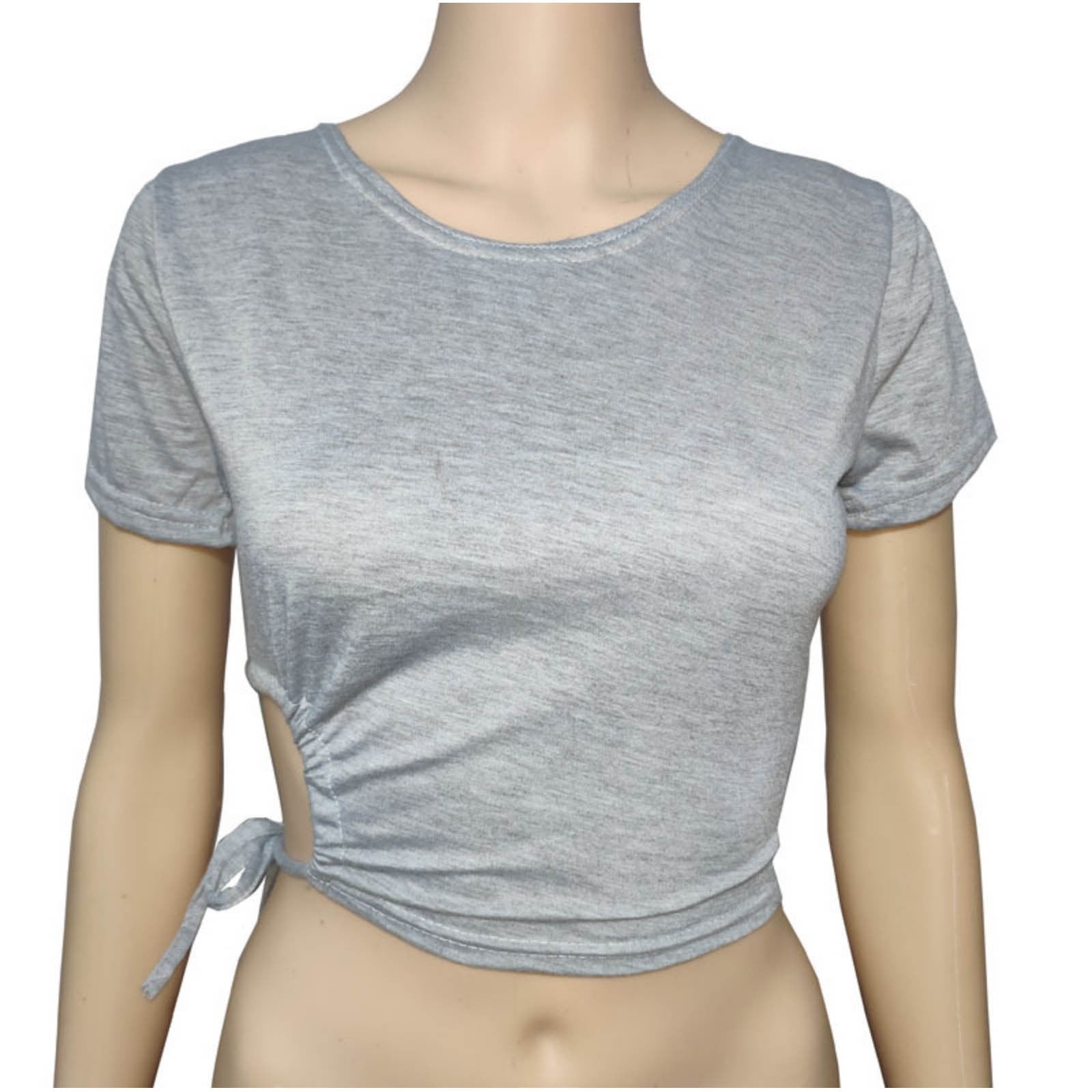 Fewfanhot Shirts for Women Crew Neck T Shirts Short Sleeve Knotted ...