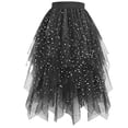 thumbnail image 1 of Fewfanhot Skirts for Women Puffy Skirt Asymmetrical Midi Length Ruffled Tutu Layered Mesh Fairy Skirt, 1 of 2