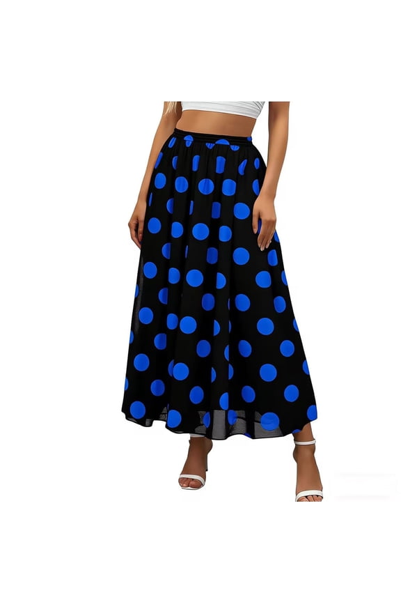 Skirts for Women Trendy Floral Watercolor Flower Maxi Floral Chiffon Slip Skirt