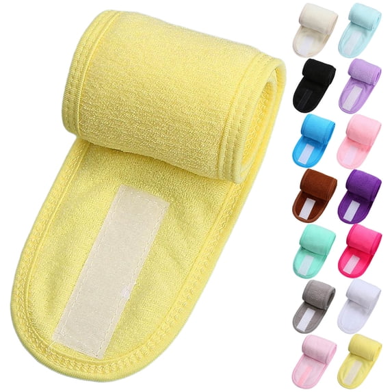 Fewfanhot Soft Terry Cloth Facial Wrap Stretchy Makeup Hair Band Adjustable Skincare Towel Belt