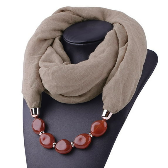 Fewfanhot Solid Color Scarf With Hidden Zipper Pocket For Women - Lightweight Travel Neck Wrap for Cold Weather