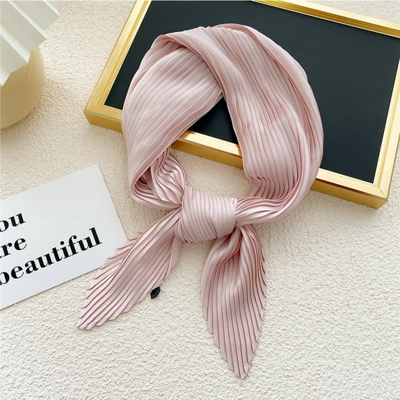 Fewfanhot Solid Color Silk Scarf Scarf Neck Scarf Hair Head Breathable Lightweight for Women Gift Packed