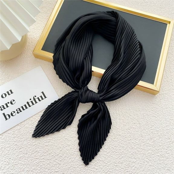 Fewfanhot Solid Color Silk Scarf Scarf Neck Scarf Hair Head Breathable Lightweight for Women Gift Packed