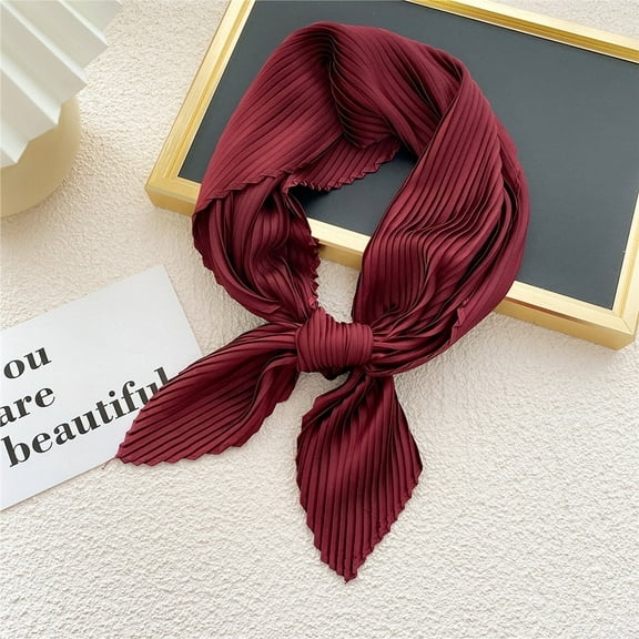 Fewfanhot Solid Color Silk Scarf Scarf Neck Scarf Hair Head Breathable Lightweight for Women Gift Packed