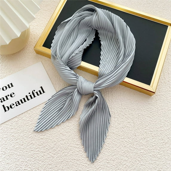 Fewfanhot Solid Color Silk Scarf Scarf Neck Scarf Hair Head Breathable Lightweight for Women Gift Packed