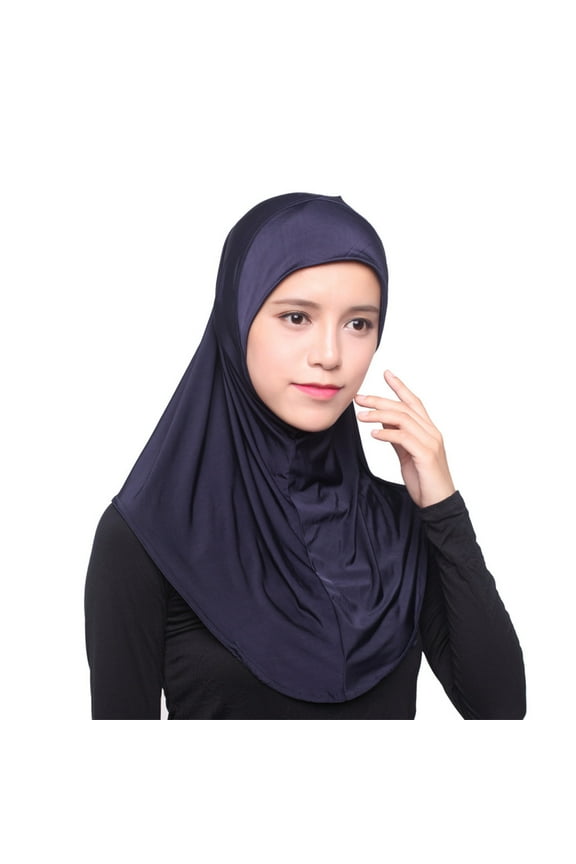 Fewfanhot Solid Women's Muslin Hijab Sport Head Scarf - Plain Under Scarf Muslimah Turban Cap Accessory