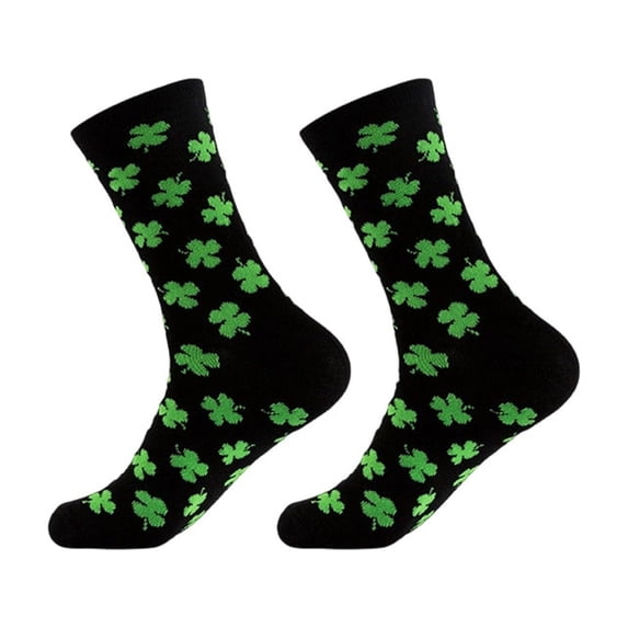 Fewfanhot St.Patrick's Mid-Calf Knitted Socks Refreshing Unisex Sports Socks Ventilated Odor-Resistant Design for St.Paddy's Day Gifts