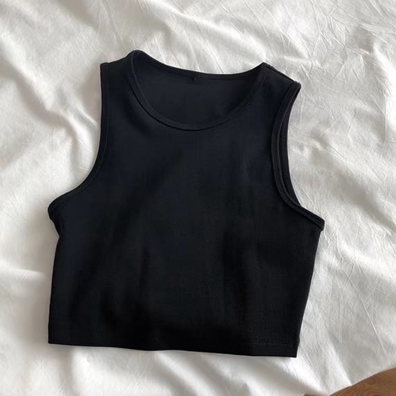 Fewfanhot Summer Tops for Women 2026 Summer Tank Tops Sleeveless Ribbed Knit Shirts Cropped Sweater