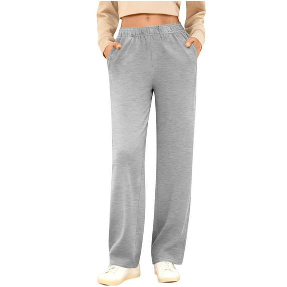 Fewfanhot Sweat Pants for Womens Wide Leg Baggy Straight Leg Lounge Pants Fall Outfits Athletic Joggers with Pockets