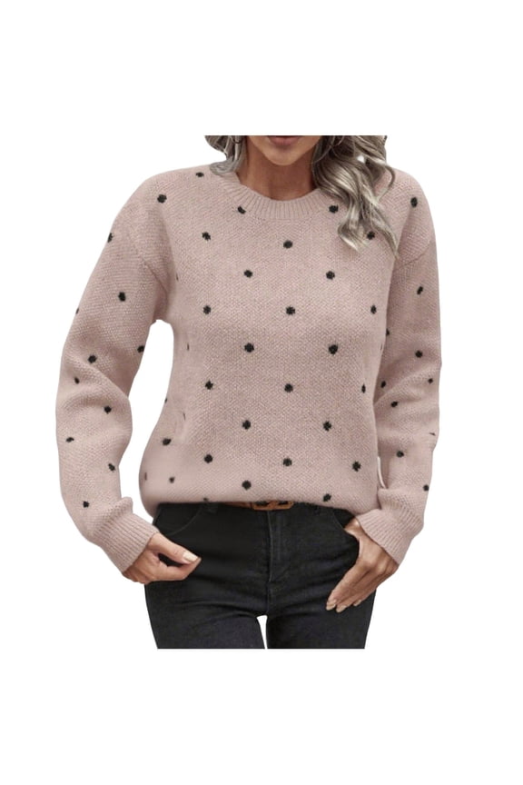 Sweaters for Women Fall Sweaters Long Sleeve Tops Classic Crew Neck Pullover Sweaters Casual Basic Clothes