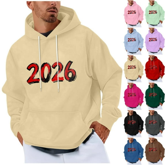 Fewfanhot Sweatshirt Men Printed Hoodies for Men Fall 2026 Hooded Casual Workout Athletic