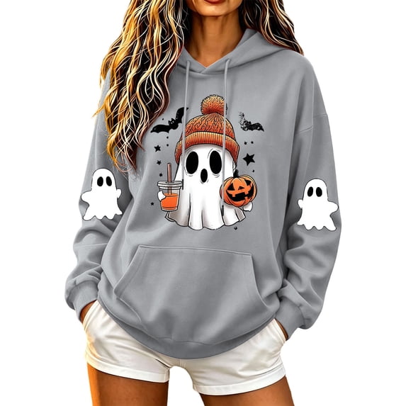 Fewfanhot Sweatshirt for Women Funny Graphic Long Sleeve Halloween Holiday Sweatshirt for Halloween Gifts Ideal for Party & Daily Wear