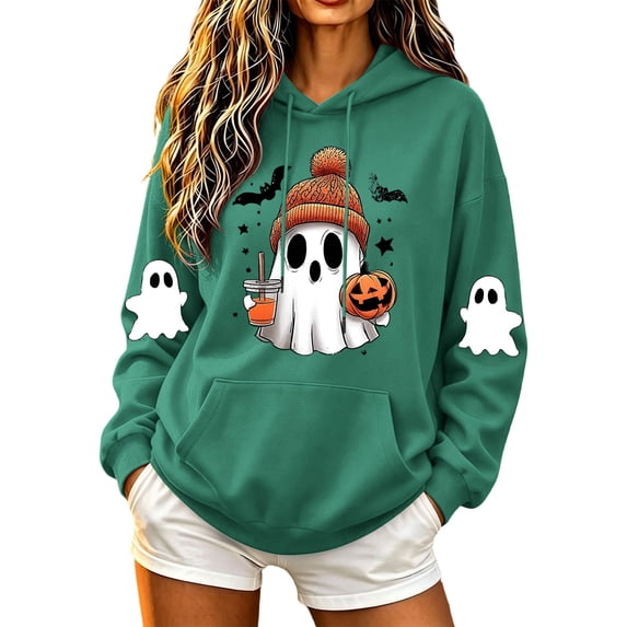 Fewfanhot Sweatshirt for Women Funny Graphic Long Sleeve Halloween Holiday Sweatshirt for Halloween Gifts Ideal for Party & Daily Wear
